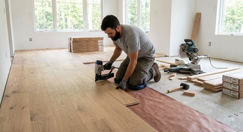 White Oak Floor Installation in Anne Arundel County, MD